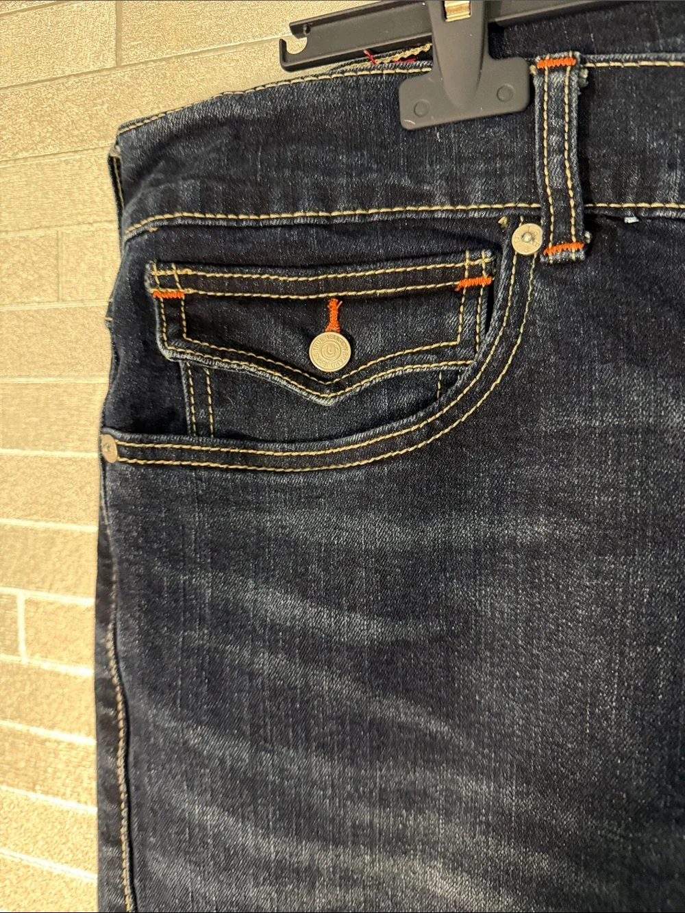 True Religion 34 Slim Straight Jeans in Dark Indigo